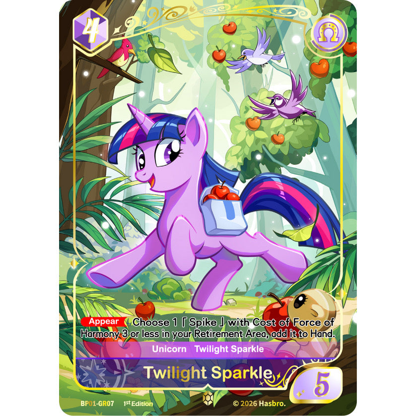 Twilight Sparkle, Gold Rare BP01-GR07, My Little Pony TCG single card