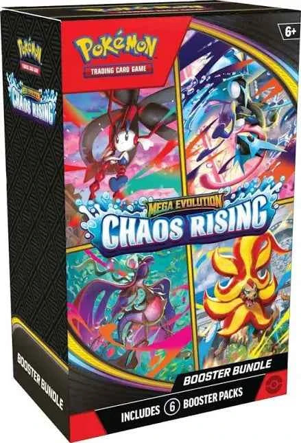 Pokémon TCG Mega Evolution Chaos Rising Booster Bundle – close-up packaging detail