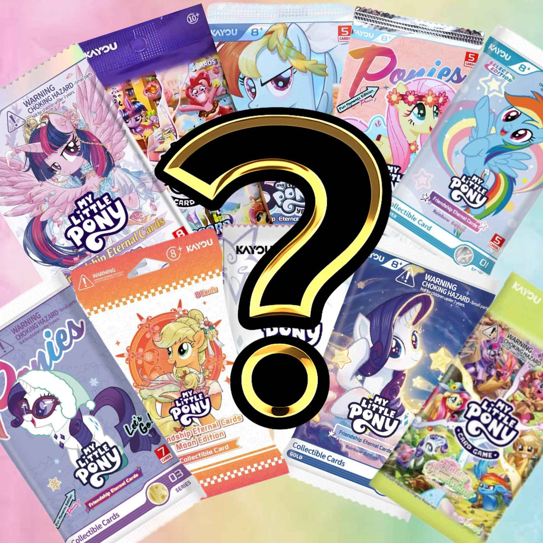 My Little Pony TCG Moon Edition and Fantasy Wonderland booster boxes compared side by side