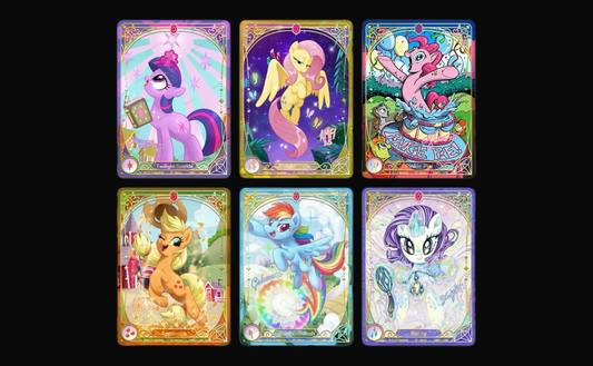 My Little Pony Fantasy Wonderland BP01 top chase cards: the six Shining Ruby Rares, BP01-RR01 to RR06