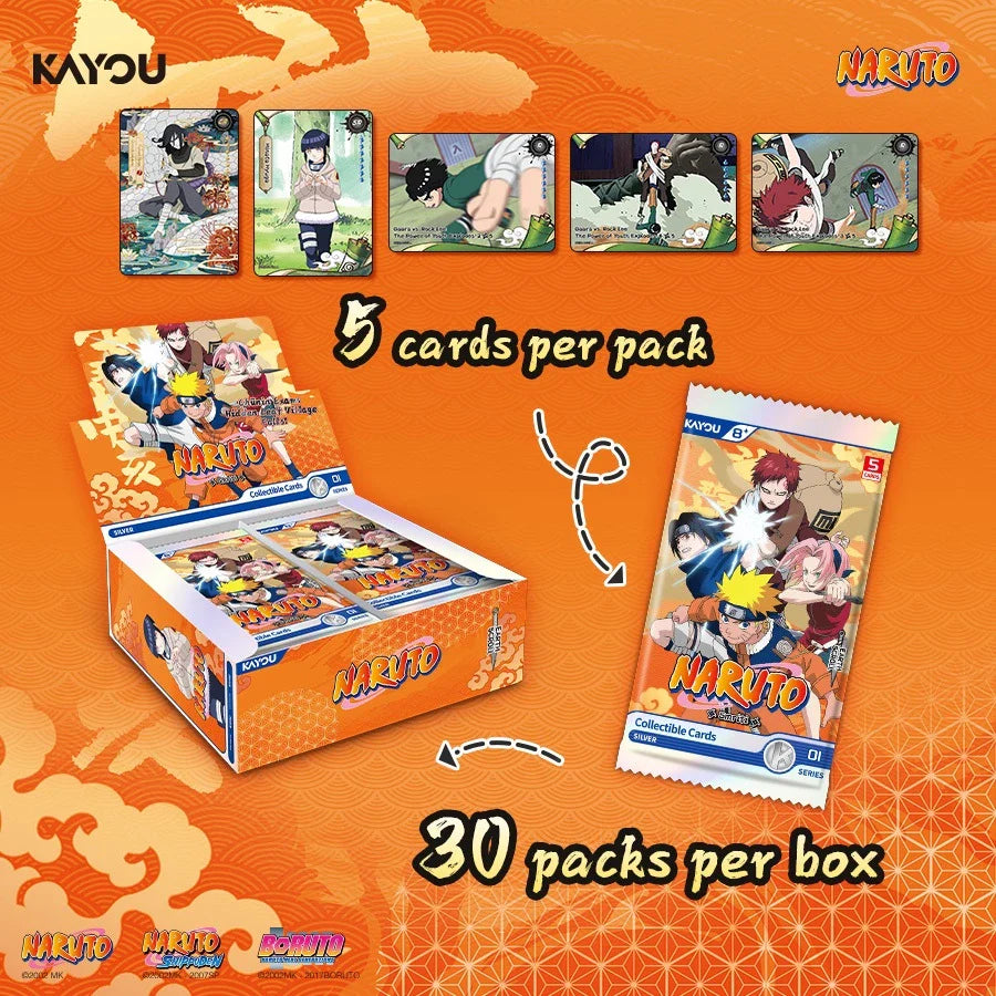 Naruto Kayou Earth Scroll Series 1 Booster Box - rare card examples