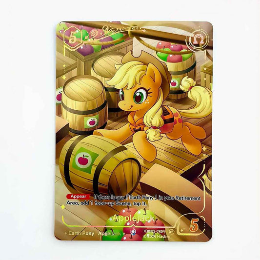 My Little Pony Discord TCG — Applejack promo card BP02-CR04, holographic card front