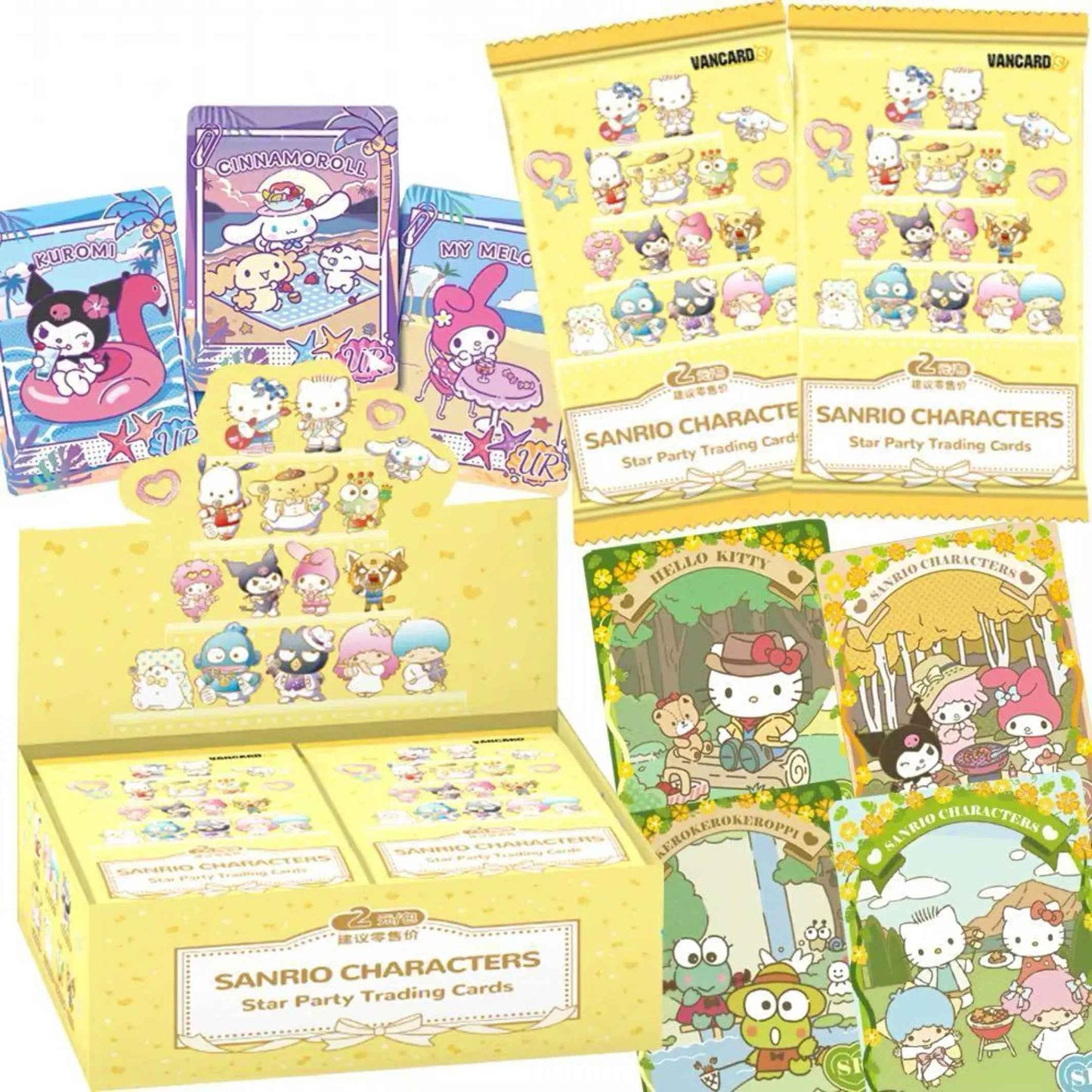 Sanrio Star Party Trading Cards booster box - back