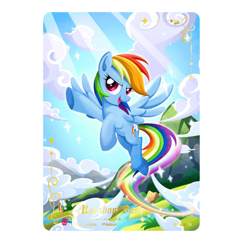 My Little Pony TCG Ruby Rare full-art card from the SD01-RR set of 6, Mane 6