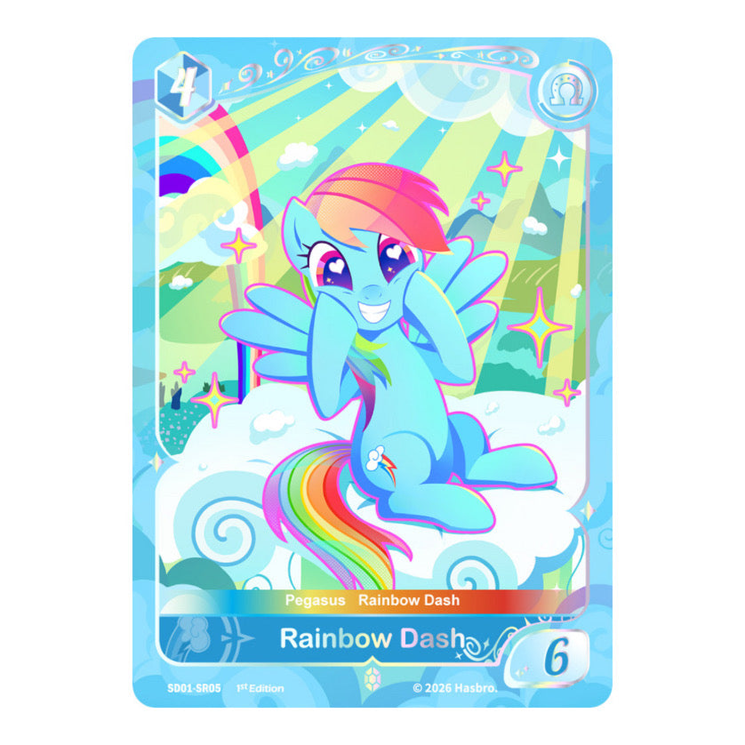 My Little Pony TCG Silver Rare full-art card from the SD01-SR set of 6, Mane 6