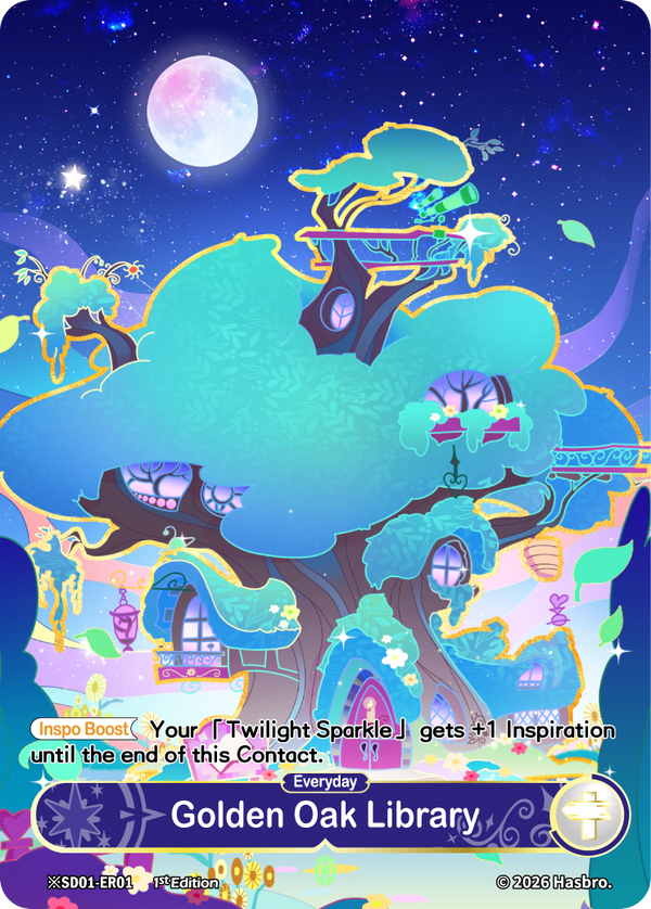 Golden Oak Library Night SD01-ER01 My Little Pony TCG Shining Emerald Rare scene card