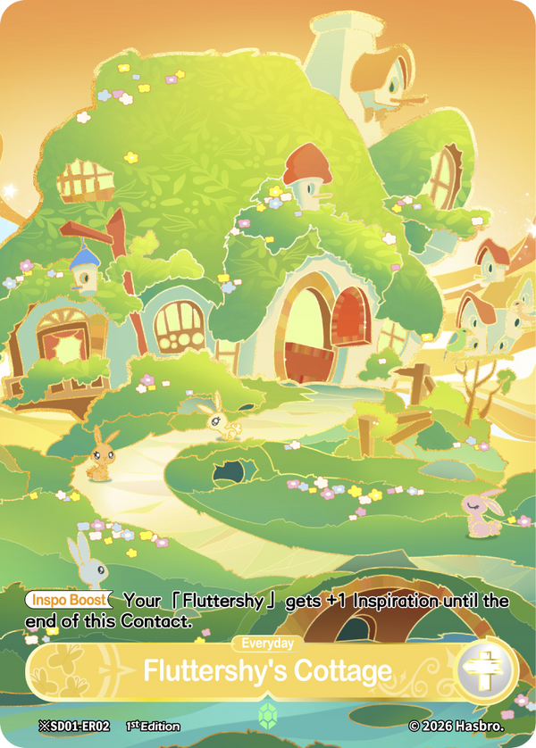 Fluttershy's Cottage Day SD01-ER02 My Little Pony TCG Shining Emerald Rare scene card