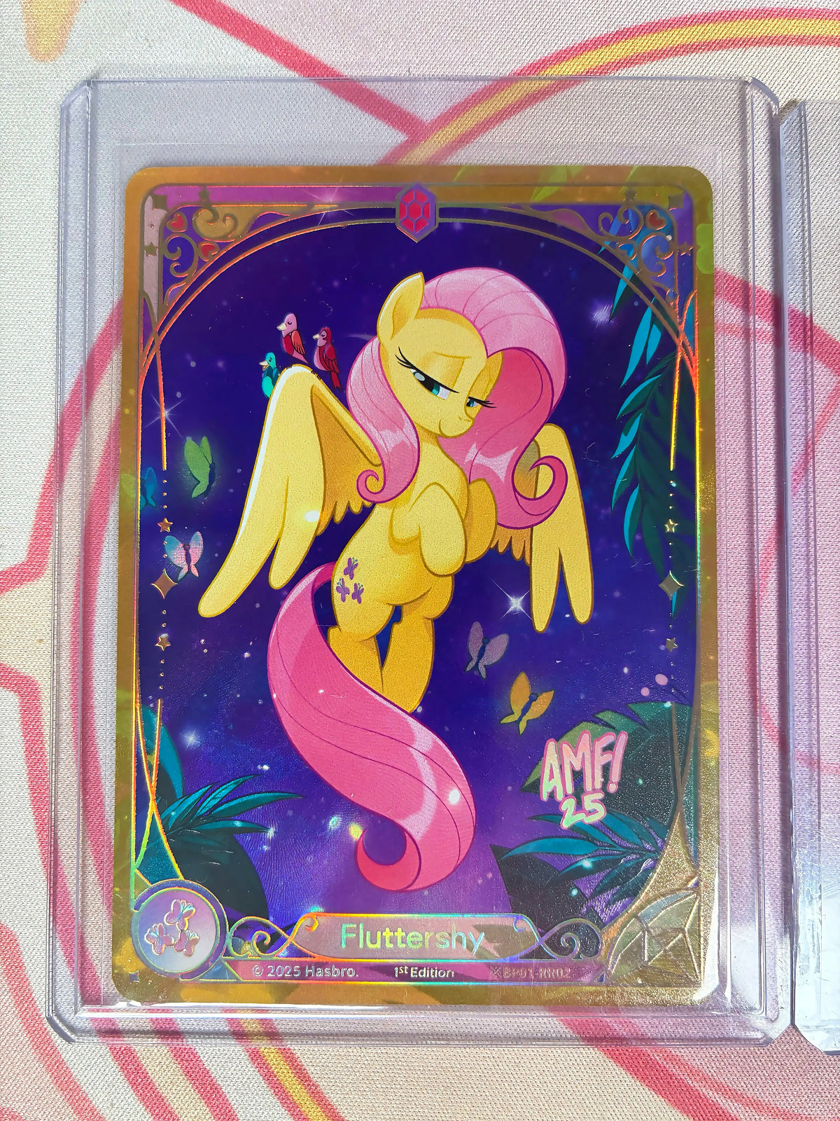 Fluttershy Shining Ruby Rare BP01-RR02, My Little Pony TCG 1st Edition alternate full-art card