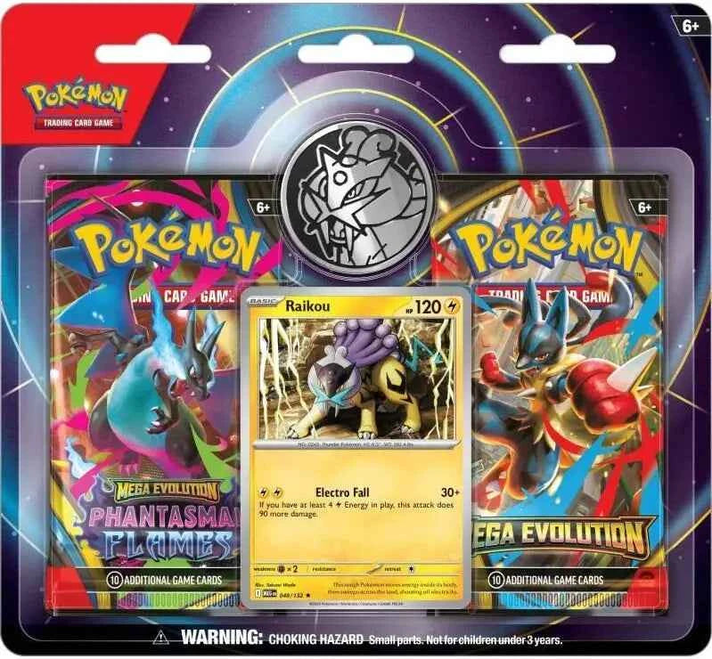 Pokemon Mega Evolution & Phantasmal Flames 2-Pack Blister Raikou - Collectable Cartel