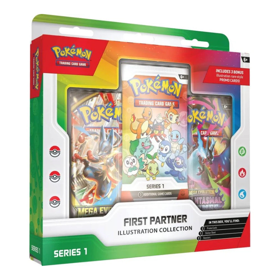 Pokémon TCG First Partner Illustration Collection Series 1 box, front packaging