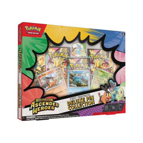 Pokémon TCG Ascended Heroes First Partners Deluxe Pin Collection box, front packaging