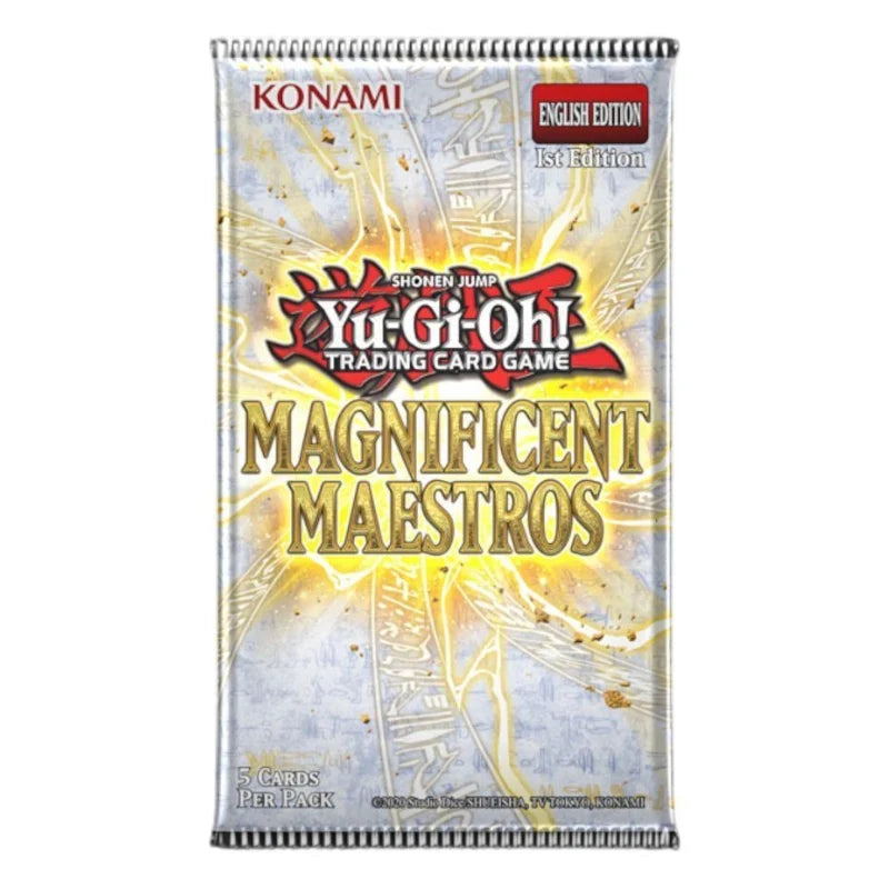 Yu-Gi-Oh! Magnificent Maestros 1st Edition booster pack, 5 cards per pack