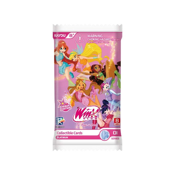 Winx Club Magic Edition Series 1 Platinum foil booster pack, 8 cards per pack
