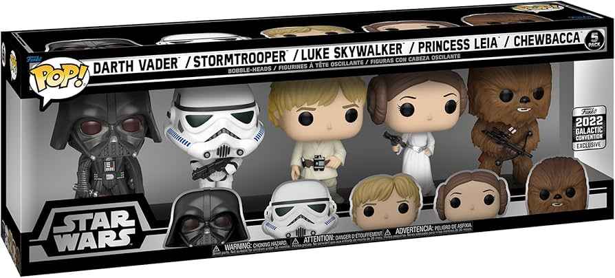 Star Wars: Darth Vader, Stormtrooper, Chewbacca, Princess Leia & Luke Skywalker 2022 Galactic Convention Exclusive Funko POP! Vinyl 5-Pack - Collectable Cartel