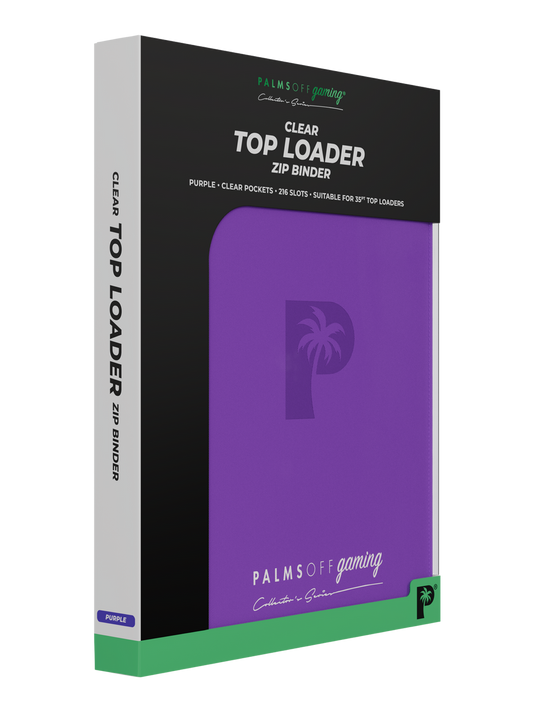 Palms Off Gaming 9-pocket top loader zip binder in purple