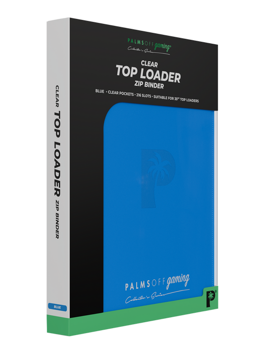 Palms Off Gaming 9-pocket top loader zip binder in blue