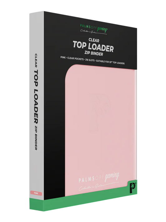 Palms Off Gaming 9-pocket top loader zip binder in pink