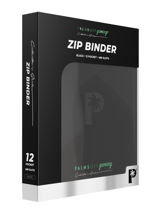 Palms Off Gaming 12-pocket zip binder in black