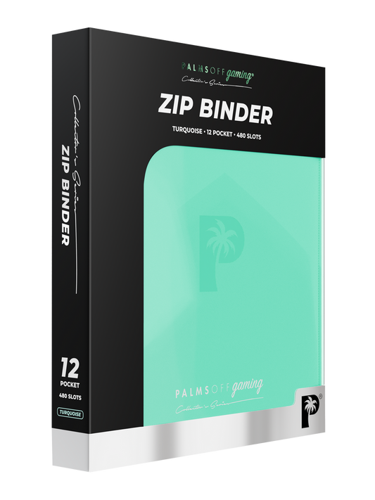 Palms Off Gaming 12-pocket zip binder in teal
