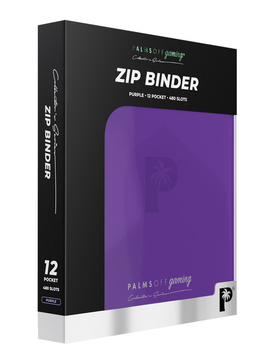 Palms Off Gaming 12-pocket zip binder in purple