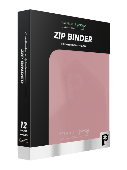 Palms Off Gaming 12-pocket zip binder in pink