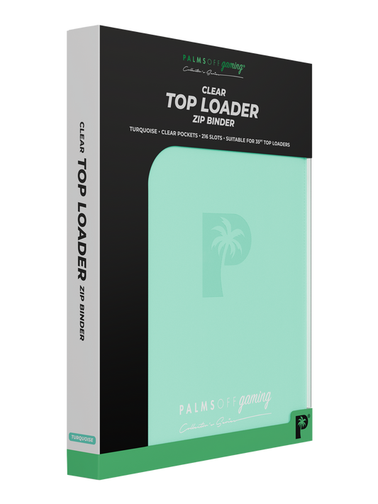 Palms Off Gaming 9-pocket top loader zip binder in teal