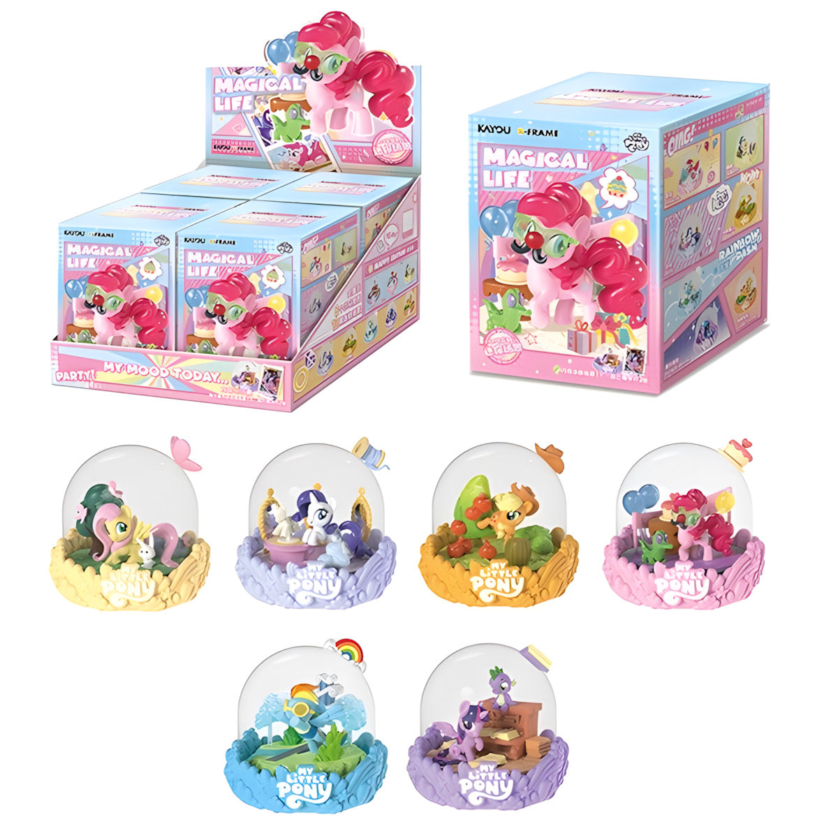 My Little Pony Magical Life blind box by Kayou – all 6 dome scene designs on sculpted bases