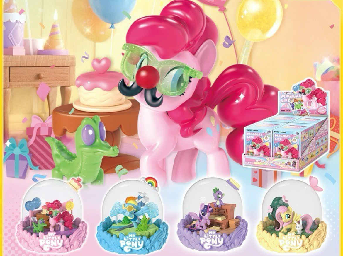 My Little Pony Magical Life dome scenes – Pinkie Pie, Rainbow Dash, Twilight Sparkle and Fluttershy dioramas