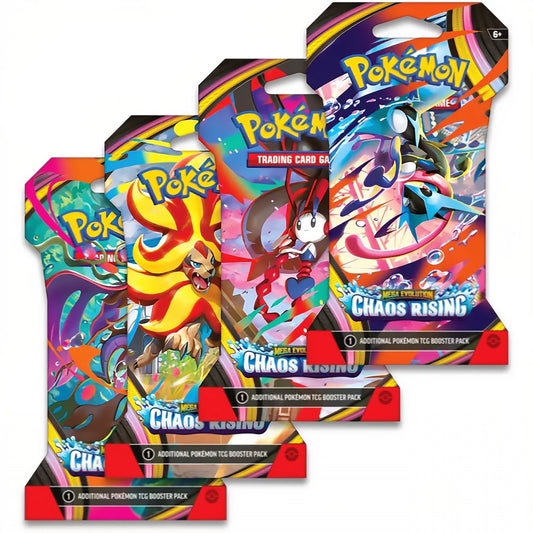 Pokémon TCG Mega Evolution Chaos Rising sleeved booster pack, artwork selected at random