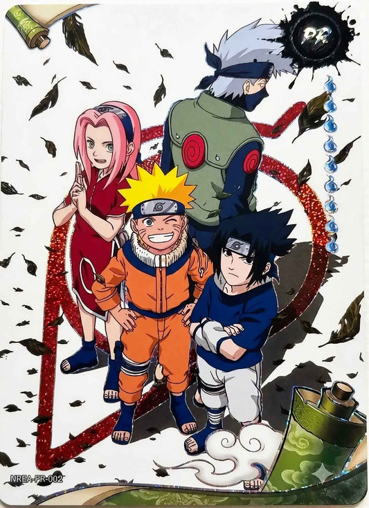 Kayou Naruto Team 7 PR promo card NREA-PR-002, English holographic card front