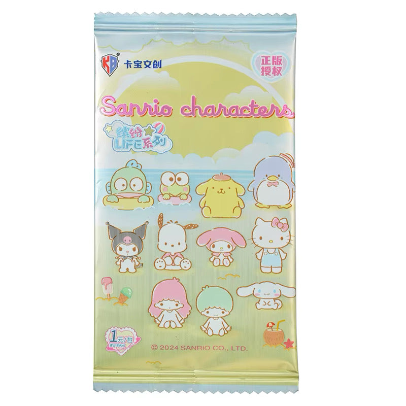 Kabao Sanrio Colourful Life series booster box and packs with Kuromi, Hello Kitty and friends