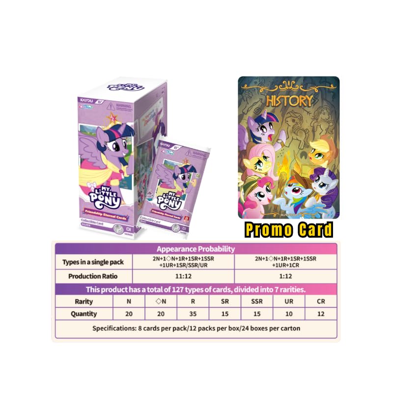 My Little Pony Fun Moments Edition English Series 1 by Kayou, 12 packs of 8 cards with US exclusive PR card