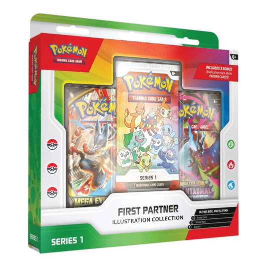 Pokémon TCG First Partner Illustration Collection Series 1 box, front packaging