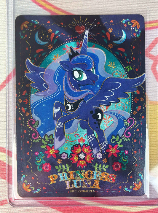 Princess Luna Super Golden Rare card INT01-SGR-008, My Little Pony TCG single
