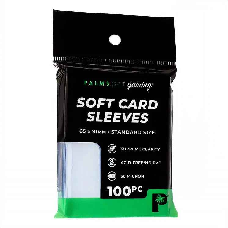 Soft card sleeves for trading cards, 100 per pack