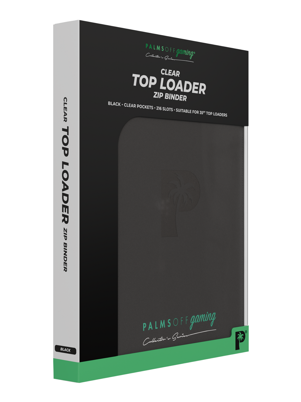 Palms Off Gaming 9-pocket top loader zip binder in black