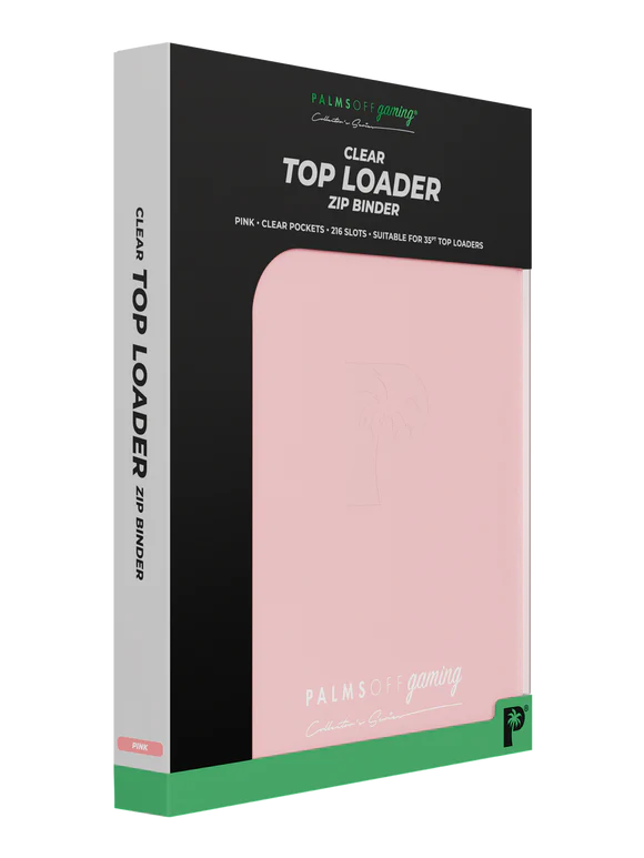 Palms Off Gaming 9-pocket top loader zip binder in pink