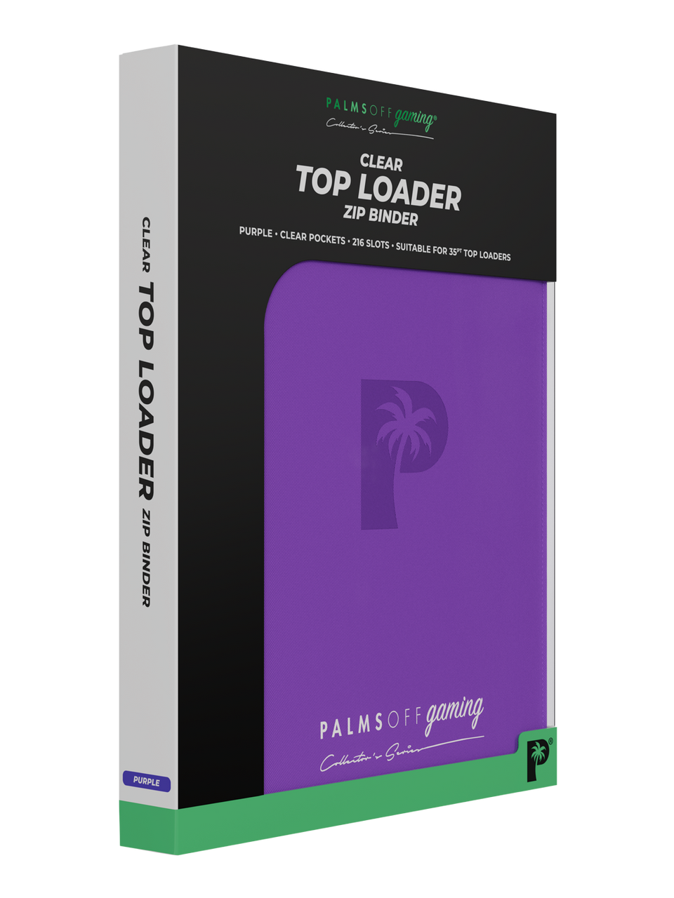 Palms Off Gaming 9-pocket top loader zip binder in purple