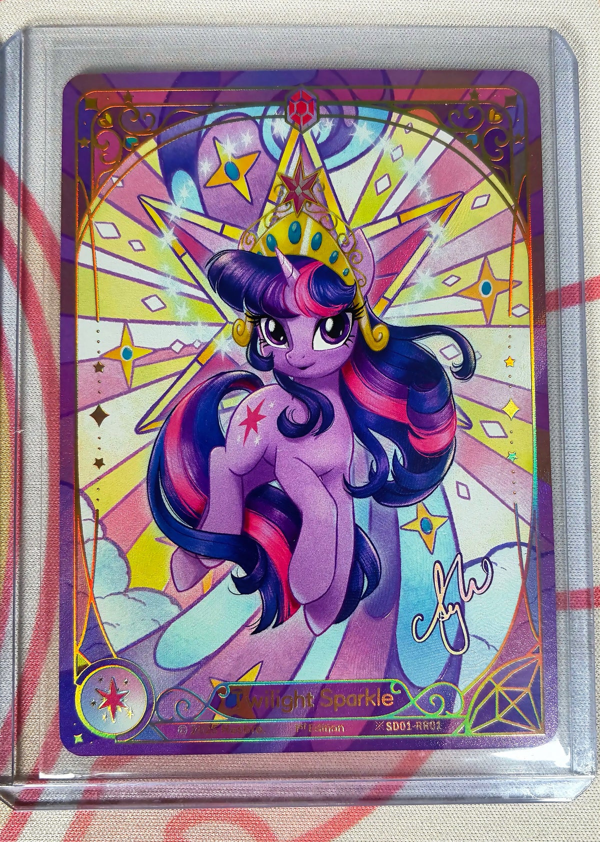 Twilight Sparkle Shining Ruby Rare card photo, My Little Pony TCG single SD01-RR01