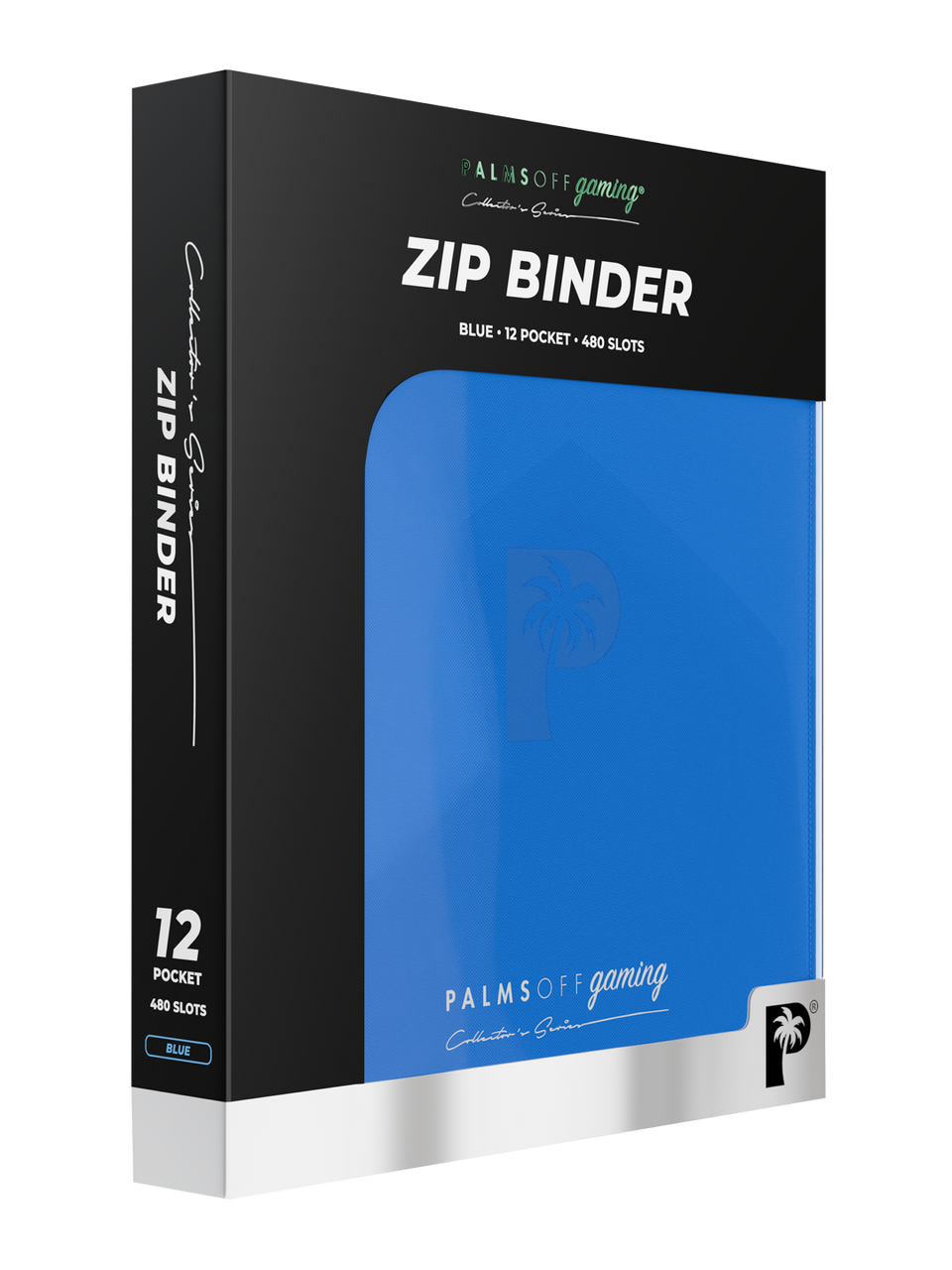 Palms Off Gaming 12-pocket zip binder in blue