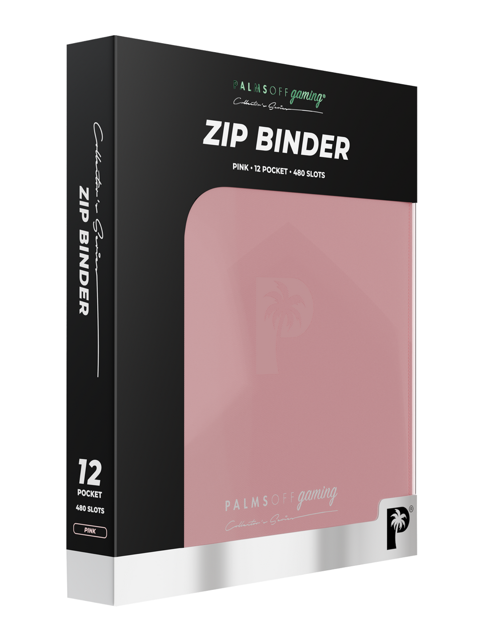 Palms Off Gaming 12-pocket zip binder in pink