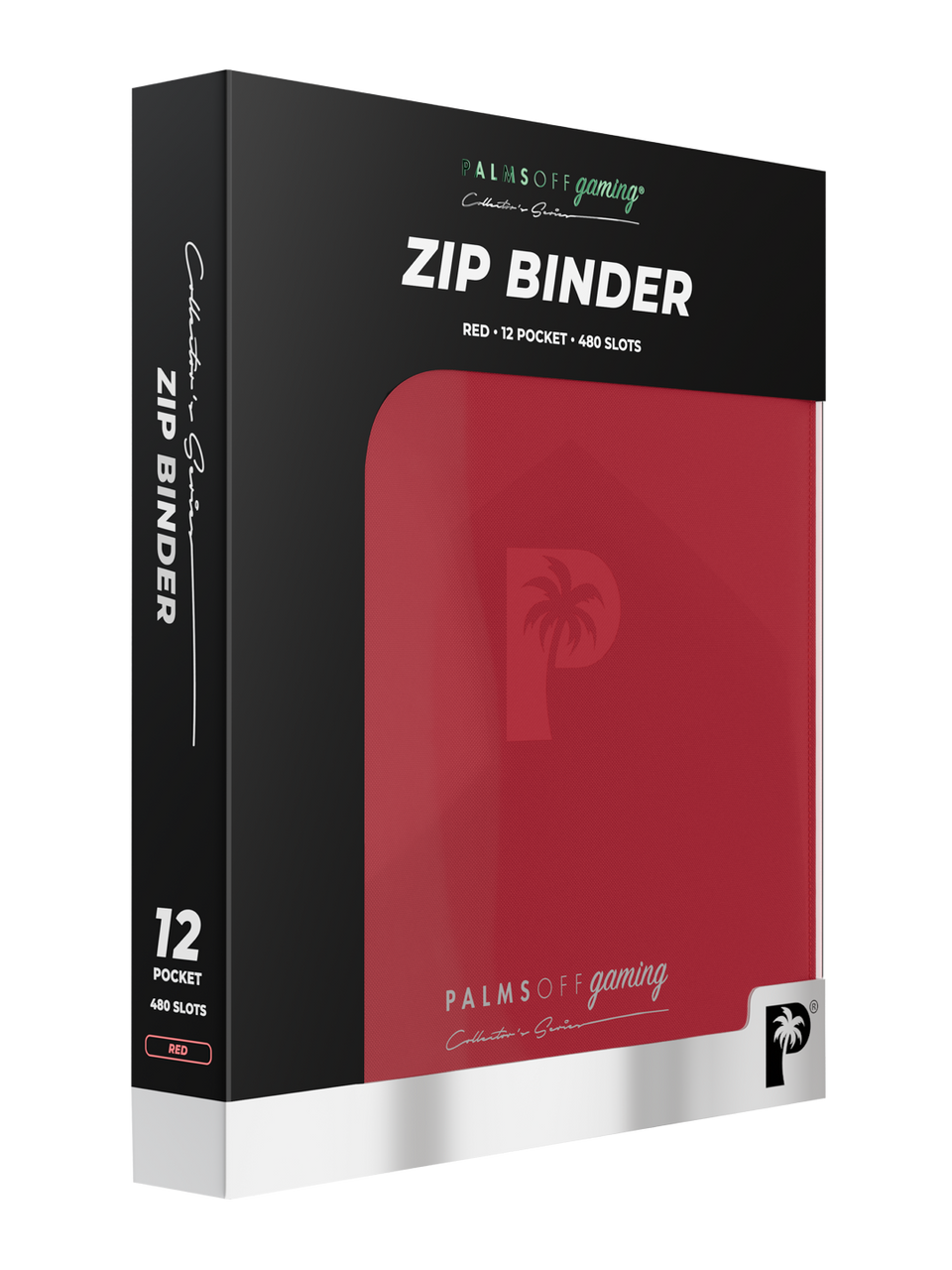 Palms Off Gaming 12-pocket zip binder in red