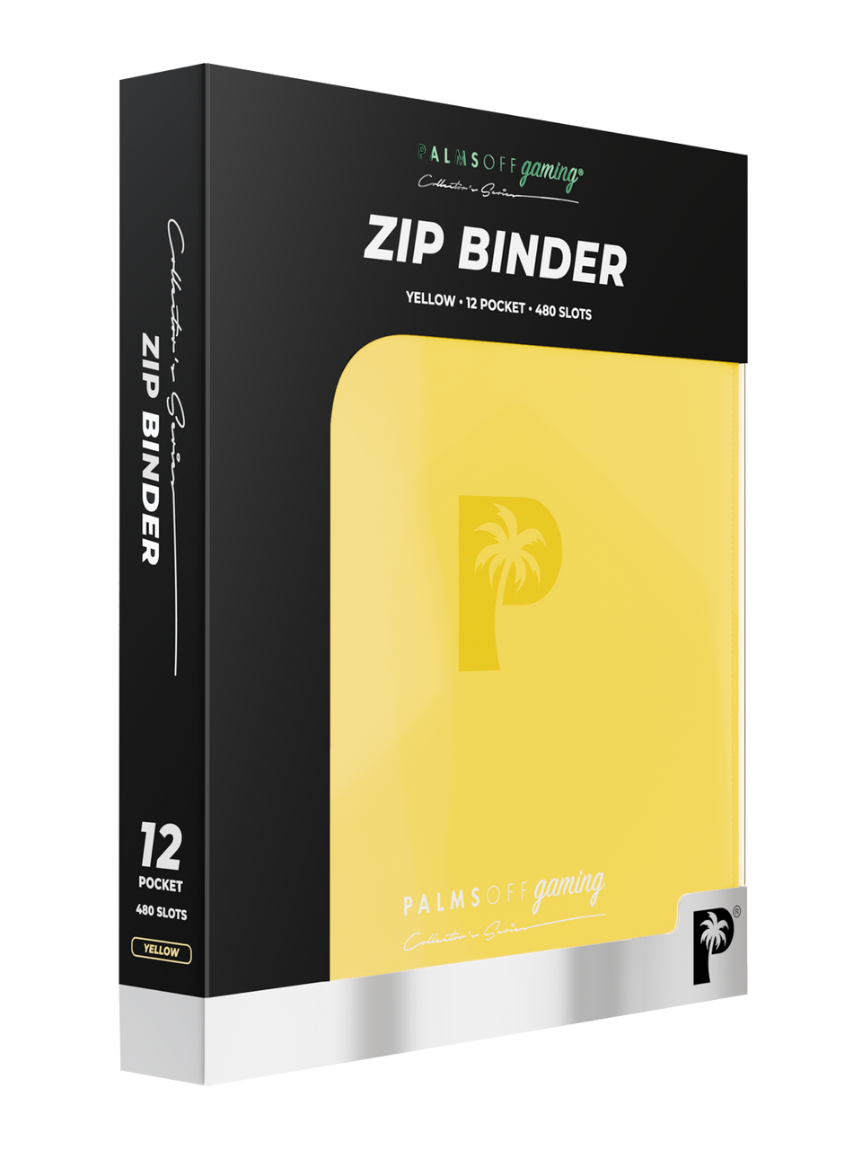 Palms Off Gaming 12-pocket zip binder in yellow